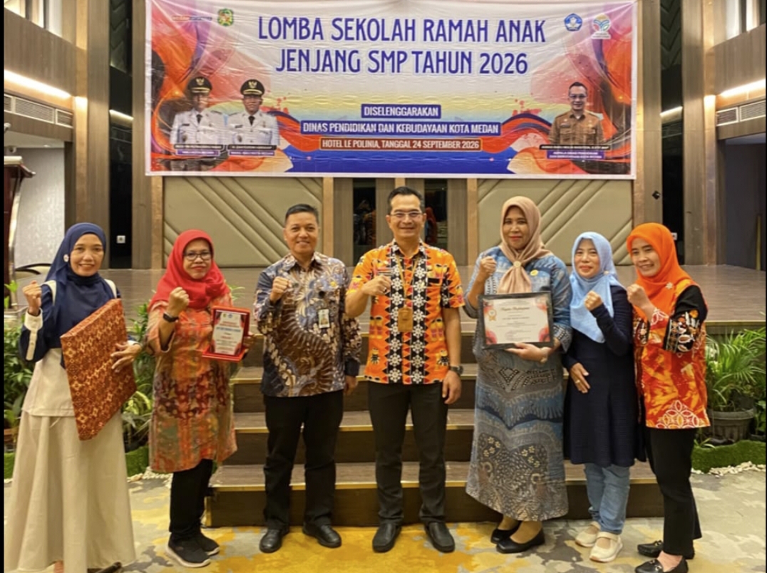 UPT SMP Negeri 4 Medan Raih Harapan 1 Sekolah Ramah Anak Tipe A