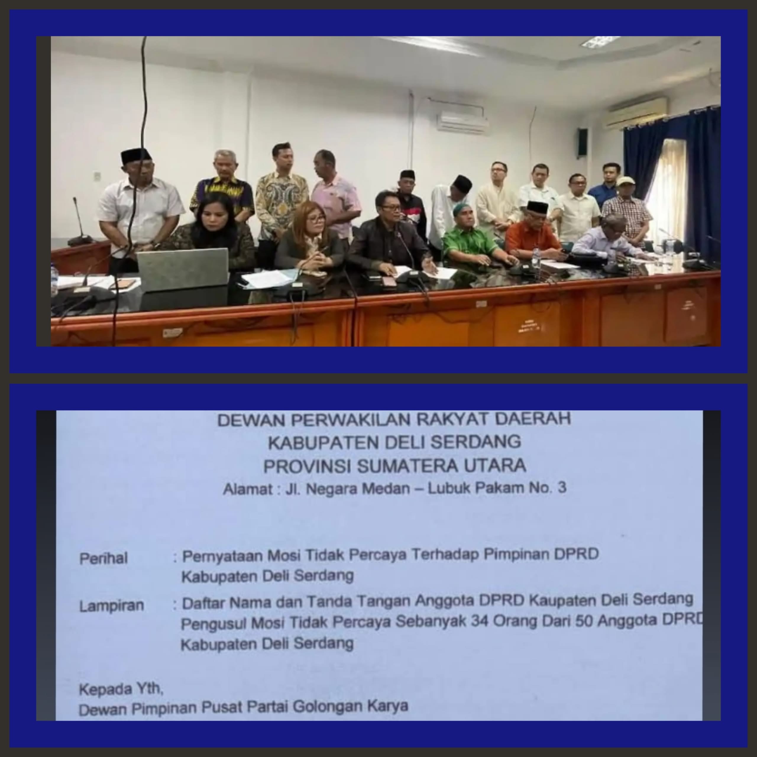 Memalukan, Sejumlah ” pencuri ” Oknum Anggota DPRD Deli Serdang Buat Surat Mosi Tak Percaya ke Ketua Partai Di Pusat