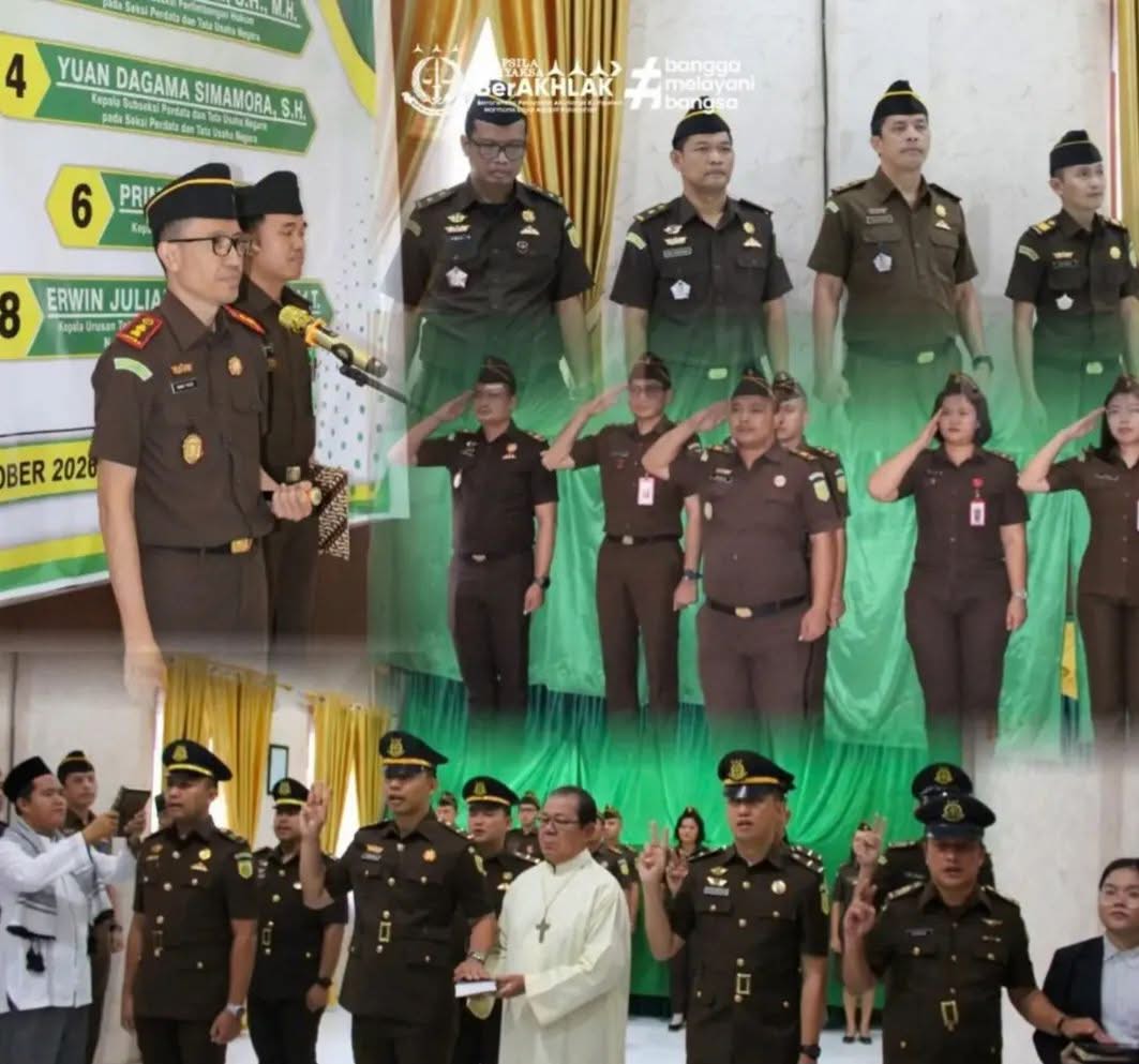 Kajari Nisel Imam Fauzi.SH Lantik Jabatan Eselon V Di Lingkungan Kejari Nias Selatan