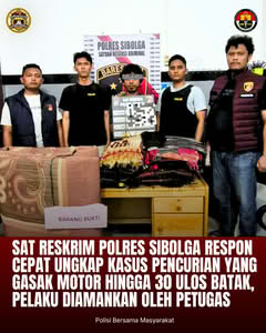 Polres Sibolga Ungkap Pencurian Rumah, Gasak Motor hingga 30 Kain Ulos Batak