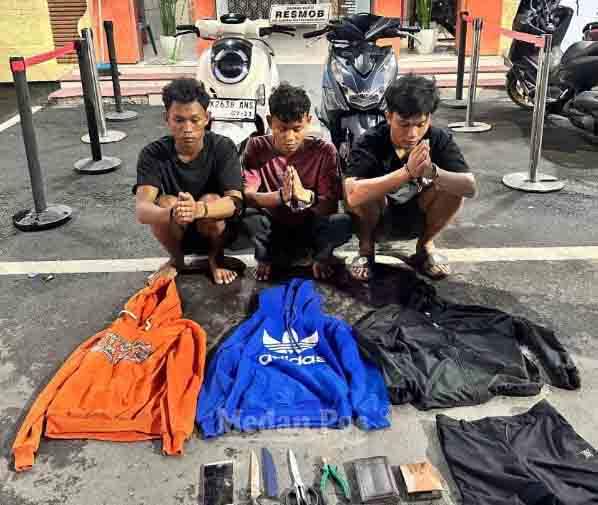 3 Pelaku Spesialis Begal di Percut Sei Tuan Dibekuk Unitresmob Satreskrim Polrestabes Medan