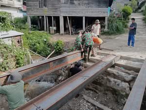Kodim 0205/TK Bangun Jembatan Beton Pernantin, Progres Capai 38 Persen