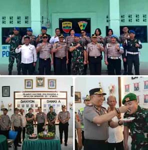 Polres Toba Berikan Ucapan dan Kejutan HUT TNI Ke-81 , Perkuat Soliditas TNI-POLRI di Toba