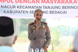 Sosialisasi Kamtibmas dan Program “Polri Bersama Masyarakat”, Kapolres Sergai Kumpul Bareng Warga Desa Nagur