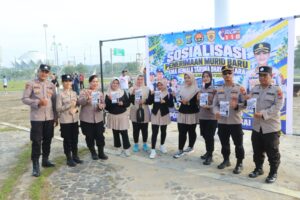 Polres Sergai Gelar Senam Sehat dan Sosialisasi SMA Kemala Taruna Bhayangkara di CFD